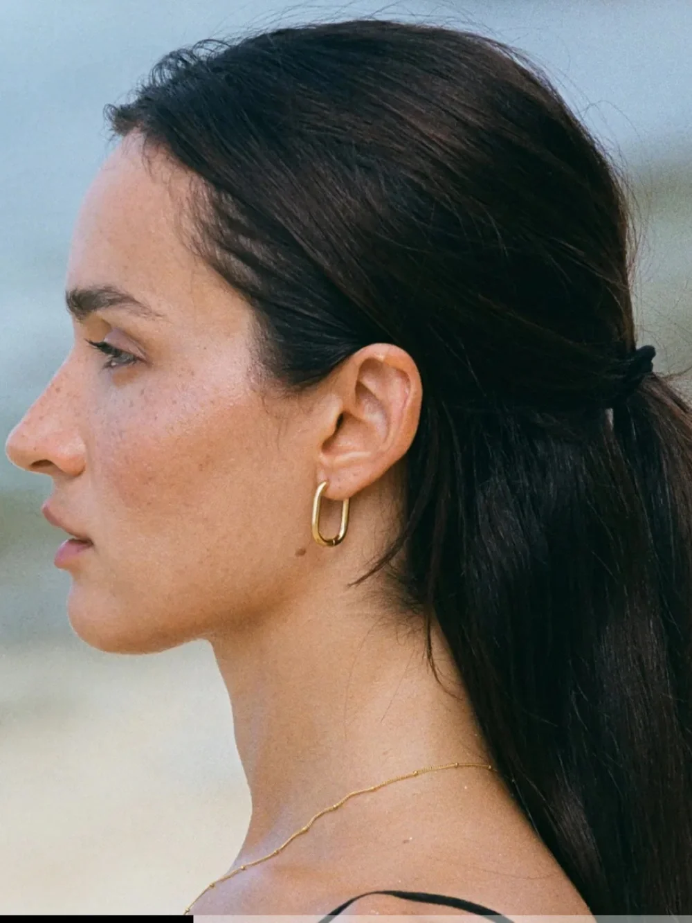 Brand new - Atolea Gold Oval Hoop Earrings